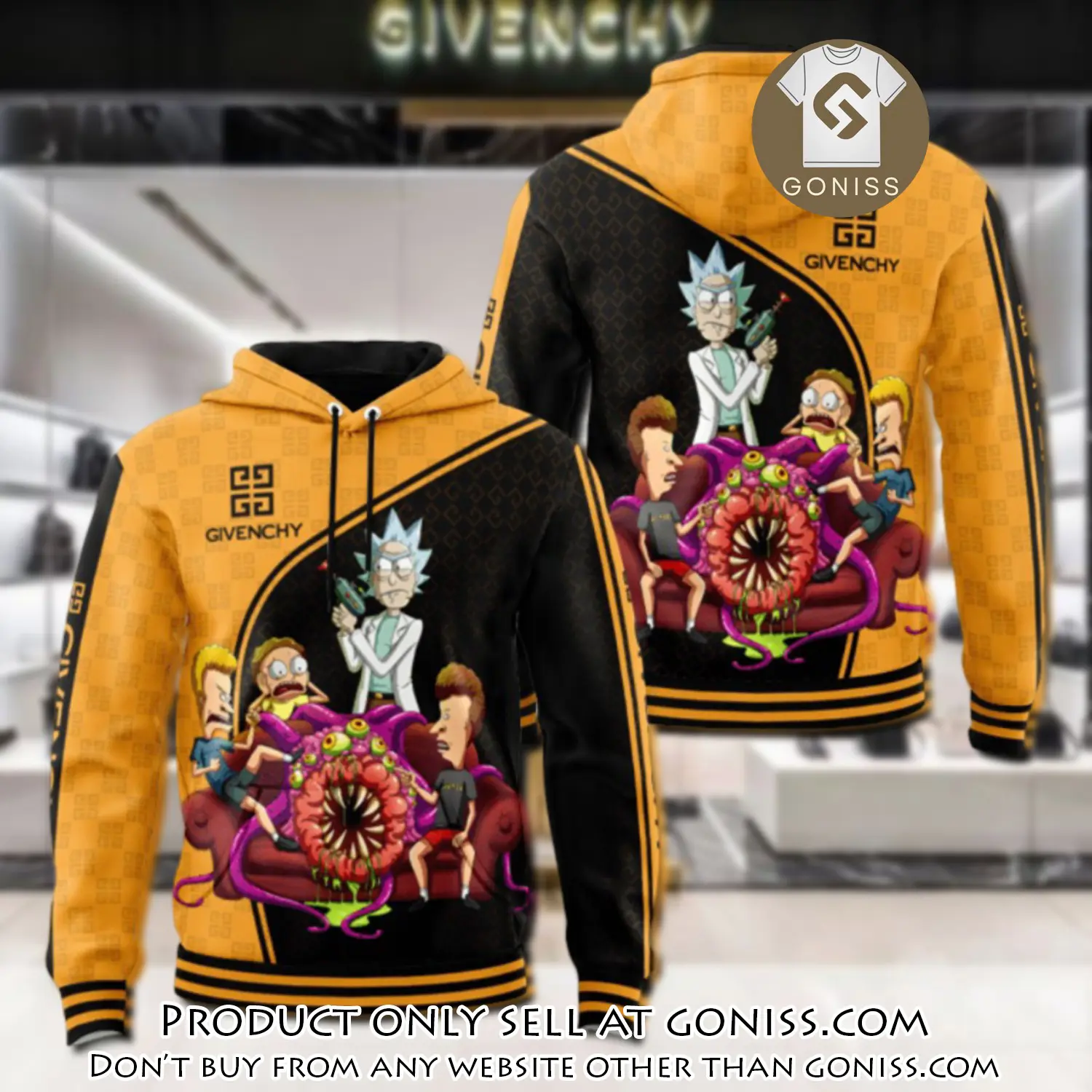 Givenchy rick and morty unisex hoodie luxury brand gifts  jh2010 gn0034659